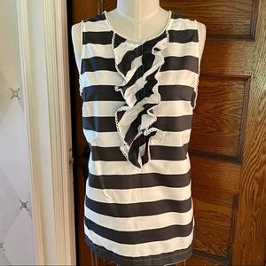 Trina Turk Lightweight Size Medium Striped Ruffle Top
